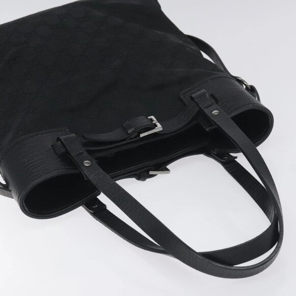 GUCCI GG Canvas Tote Bag Black Silver 107757 Auth - Picture 7 of 15